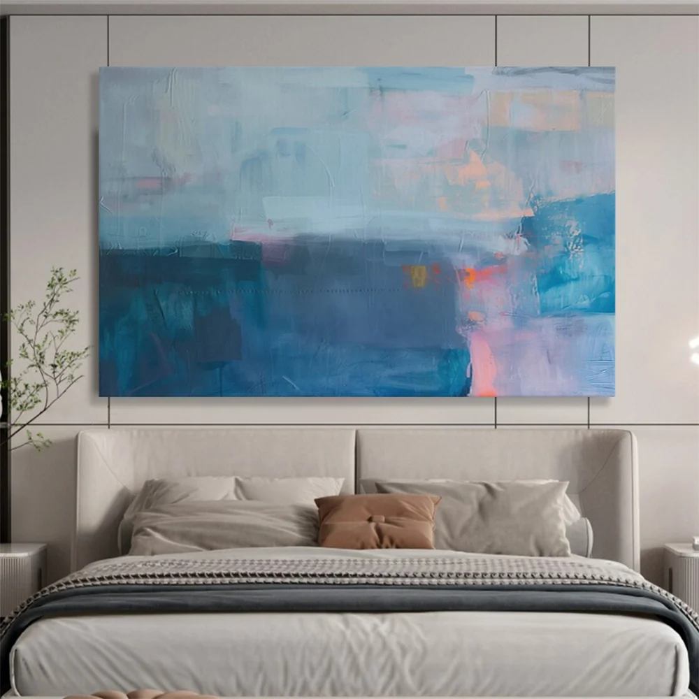 Acrylic Mist Corners - extra large blue abstract painting